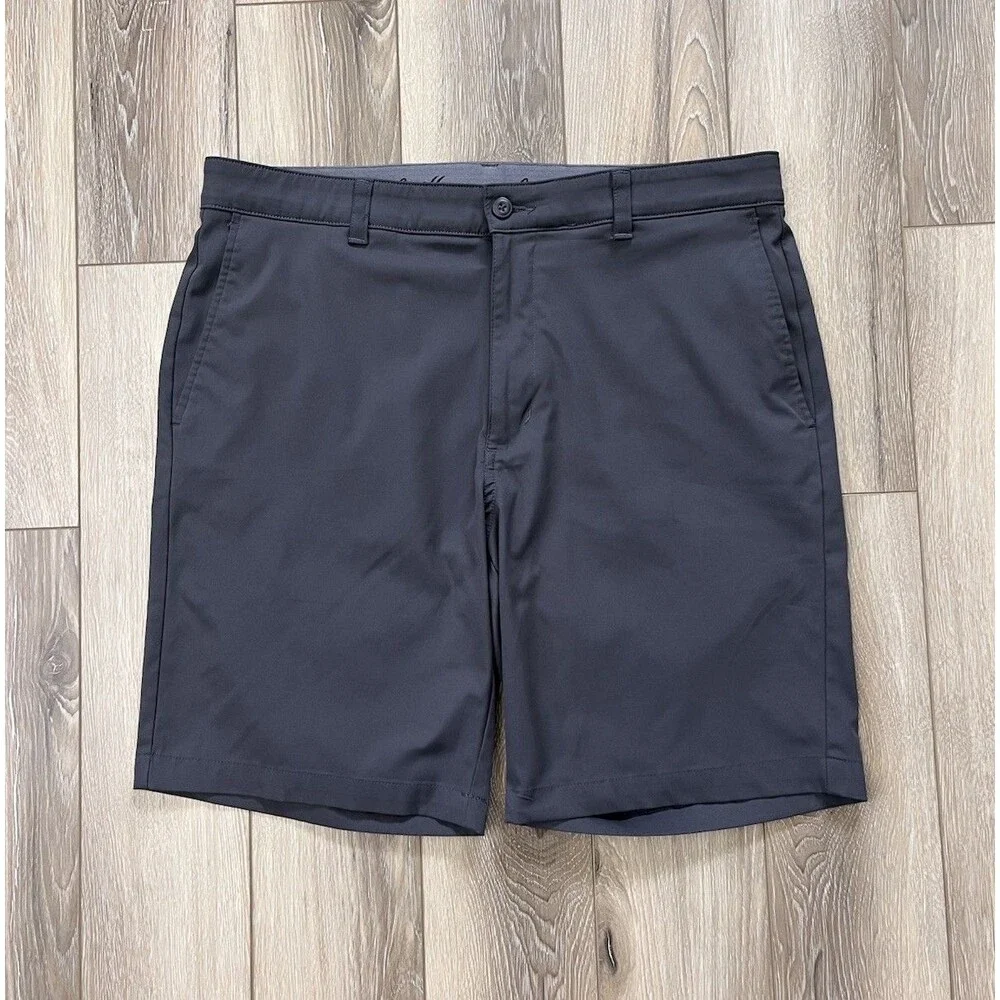 Ben Hogan Gray Chino Performance Golf Shorts Mens Sz 34” x 8” Stretch Pockets